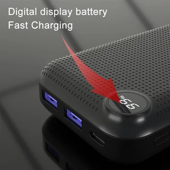 20000mAh Galia Banko Dual USB Powerbank Išorės Baterija Su LED Ekranas, Greitas Nešiojamų Kroviklis, Skirtas 