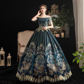 2019 Marija Antuanetė Princesė Šalis Suknelė Kostiumai Viduramžių Velniop Kaklo Trumpomis Rankovėmis Teatro Suknelės Užsakymą
