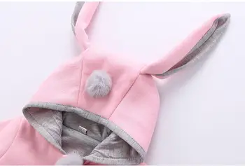 2020 m. Žiemą, rudenį bamblys megztiniai vaikams ilgomis rankovėmis 3D Triušio ausų kailis mados hoodies mergina drabužiai drabužiai