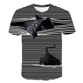 2020 mados naujų cool T-shirt vyrams ir moterims 3D T-shirt modelio dvi kates trumparankoviai vasaros top marškinėliai T-shirt S-6XL