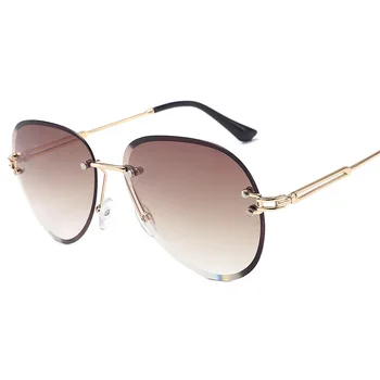 2020 naujas mados ponios UV400 akiniai nuo saulės ovalo formos metalinio rėmo akiniai classic prekės ženklo dizaineris dizaino pilotas sporto vairavimo akiniai nuo saulės