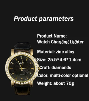 2020 Touch Sensorius Jungiklis Degiklio Laikrodžiai Vyrams Prabangių Deimantų, Aukso Kvarciniai Laikrodžiai USB Įkrovimo Flameless Lengvesni Laikrodžiai Vyrams, Dovanos