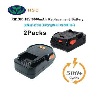 2VNT 3.0 Ah 18650 Baterija RID18B Li-ion Baterija 18V Pakeisti Ridgid R840084 AC840084 130383025 /AEG L1830R B1820R L1815R