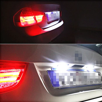 2vnt Audi Automobilių LED Licencijos numerio apšvietimo Lemputės 12V 6000k Balta Canbus Numeris numerio ženklo Žibintas, Skirtas Audi A3 S3, A4, S4 B6 B7 A6 C6 A8 Q7 RS4