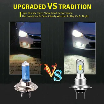 2vnt H7 LED Žibintų Lemputė Šviesos Rinkinys 12V 80W Didelės Galios LED Automobilių Šviesos Žibintai 6000K Automatinis priekinių Žibintų Lemputes 10000LM Vandeniui