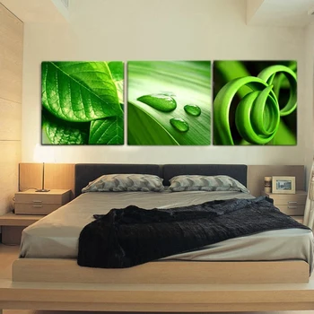 3 Skydelis Žalia lapų žalioji gyvenimas Drobės tapyti Aliejumi Tapybos Spausdinimo Ant Drobės Namų Dekoro Meno Sienos Nuotrauka Už Kambarį Neįrėminti