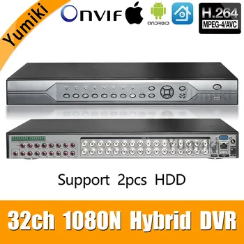 32ch 1080N DVR 5 in 1 Bendraašiai CVI TVI HAINAUT Priežiūros Vaizdo įrašymo Sistemų Hibridas NVR Už HAINAUT 8CH IP Paramos 2vnt HDD XMEYE