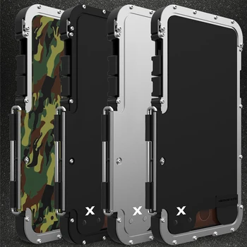 360 Visas Apsaugos Sunkiųjų Metalų Šarvai Telefono dėklas Skirtas iPhone Xs Max 6 6s 7 8 Plus X Xs Xr Atveju Nerūdijančio Plieno Dangtis Funda