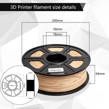 3D kaitinimo Medienos Pluošto 1kg 2.2/lbs 3d spausdintuvo kaitinimo PLA&wood 1.75 mm 1kg su 18%medienos pluošto ir 82%PLA ne burbulas