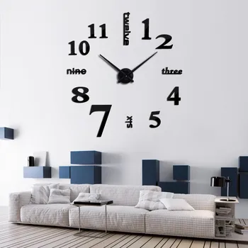 3D Kvarcinis Modernaus Dizaino Sieninis Laikrodis Realus Didelis Akrilo Sieniniai Laikrodžiai Veidrodinė Siena Lipdukas Didelis Apdailos Laikrodis Namų Kambarį