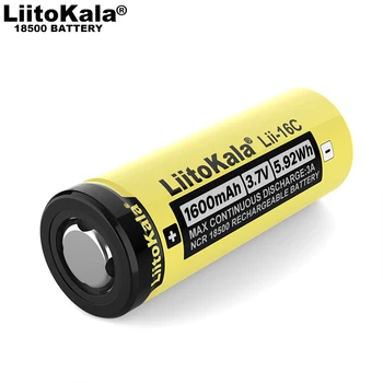 4-40PCS LiitoKala Lii-16C 18500 1600mAh 3A), 3,7 V / 4,2 V įkraunama ličio jonų baterija sulčiaspaudė / žibintuvėlis