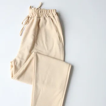 4 Spalvų Moteriškų Kelnaičių Naujas Medvilnės Skalbiniai Vasaros Kelnės Kelnės Elastinga Aukštos Juosmens Korėjos Capris Lengvas Haremas Pants Plus Size