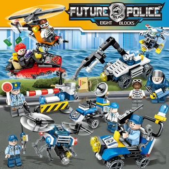 425 Vnt Super Policijos Pastato Blokus Duomenys SWAT Eismo Automobilių Karinės Kareiviai, Plytos, Žaislai Vaikams, SS Plytų Vaikas Žaislas