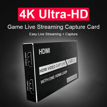 4K 60Hz Video Capture Card HDMI USB 3.0 Ciklas PC Live Transliacijos HDMI Vaizdo įrašai fotografavimas Vaizdo Derintuvais (tiuneriais) Langelį Grabber Suderinama