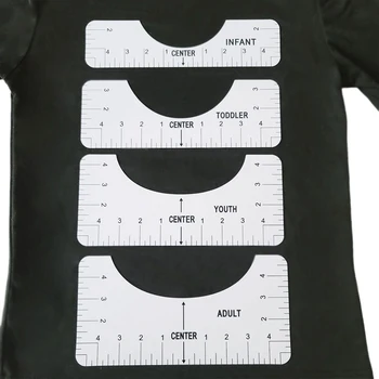 4PCS T-Shirt Derinimas Valdovas, Vadovas, Valdovas, orientuoti T-Shirt Dizainas Mados Valdovų Dydžio Diagramos Siuvimo Reikmenys Dropship