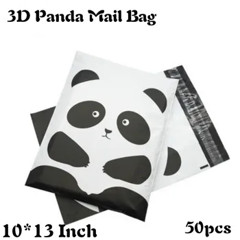 50Pcs 3D Panda Kurjerių Maišas 10*13