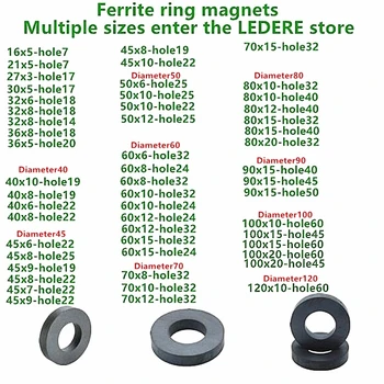 5vnt/daug Žiedą, Ferito Magnetai, 60x6 mm Skylė 32mm Nuolatinis magnetas 60mm x 6mm Apvalus Juodas Garsiakalbis keraminis magnetas 60*6 60-32x6mm