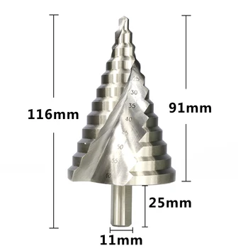 6-60mm Pagoda Formos HSS Trikampis Karka Pagoda Metalo, Plieno Žingsnis Gręžimo karūnos Gręžimo Skylės Kūgio Gręžimo Countersink Titano Bitų Rinkinys