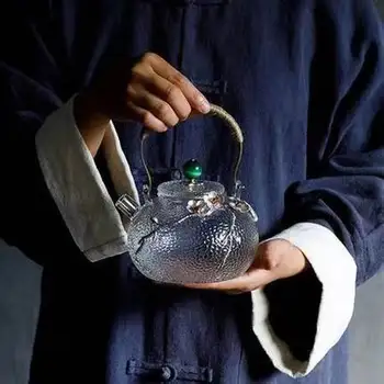 650ML stiklo konstrukcijų, Japonų rankų darbo namų apyvokos plaktukas sutirštės karščiui atsparaus virdulys su alavu slyvų arbatinukas WJ10218