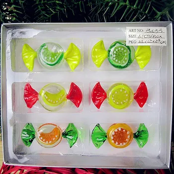 6pcs Naujas custom Antikvariniai Vertus Murano, Pūstinis Stiklas, saldainiai, papuošalai Kalėdų pakabukas stiklo saldainiai siųsti vaikus Naujųjų Metų dovana