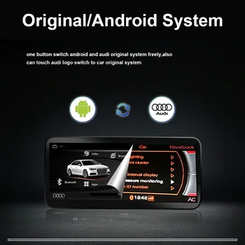 8 Core Android 10 Sistemos Automobilio Stereo Audi A4 B8 A5 2009-2016 WIFI 4G LTE Carplay 4+64GB RAM SWC IPS Jutiklinį Ekraną, GPS Navi