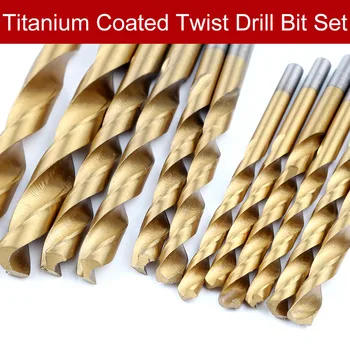 99pcs HSS Padengtas Titano Twist Drill Bit Komplektas 1.5-10mm Twist Grąžtai Bitai Rinkinys, Titano Azotiniu Twist Drill