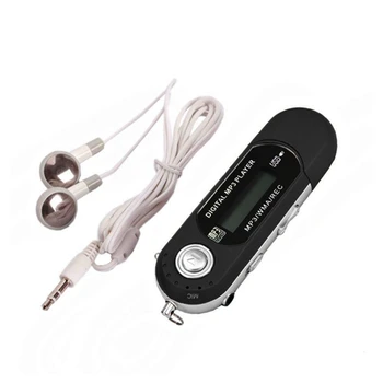 A sn MP3 U disko No. 7 baterija kortelė USB in-line radijo kasečių grotuvas, juoda