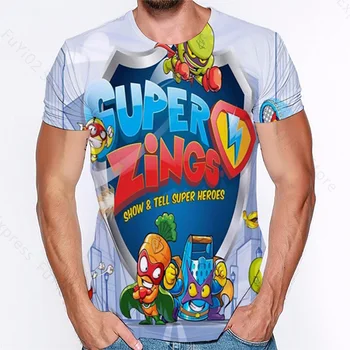Anime 3D Spausdinimo Super Zings Vyrų T-shirt Paaugliams Mielas Tee Marškinėliai Hipster naujai Atvykusių Vyrų T-shirt O-kaklo Kietas Viršūnes Berniukų Drabužiai