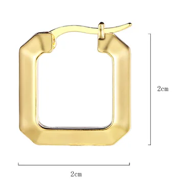 Aukso kvadrato, stačiakampio hoopas auskarai moterims, geometrijos mados auskarai minimalistinio skanėstas 2020 korėjos