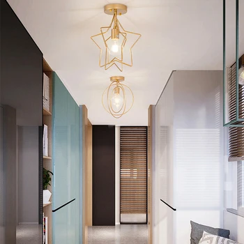 Aukso Žvaigždė Modernios LED Lubų Šviesos Lempos, Led Apšvietimas Kambarį Kambarį Apdaila Geležies Lampy Sufitowe Koridorių Šviesos Šviestuvas
