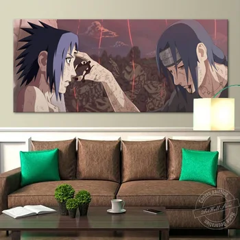 Be Rėmelio Anime Plakatas Naruto Sasuke VS Itachi HD Drobė Menas Sienos Nuotrauka Namų Dekoro Sofa Fone Sienų Dekoras Gimtadienio Dovanos