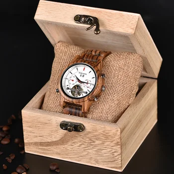 BOBO PAUKŠČIŲ Medienos Porą Žiūrėti Mechaniniai Laikrodžiai Automatinis Laikrodis Vyrams, ponios Dovaną-Medinę Dėžutę relojes hombre Dropshipping