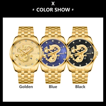 CHENXI Vyrai laikrodžiai Top Brand Prabanga Full Steel Auksinis Kvarcas Žiūrėti Vyrų Vandeniui Laikrodis Data Laikrodžius Relogio Masculino
