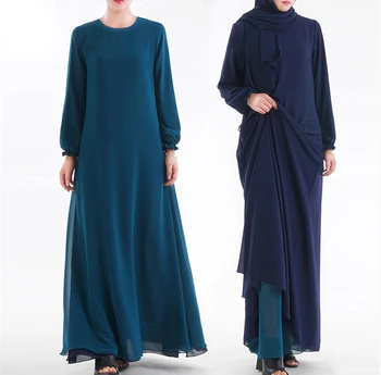 Dėvėti iš Abiejų Pusių Musulmonų Suknelė, Hijab Moterų Dubajus Arabų-line Abaja Suknelės su Kišenėmis turkijos Kaftan Skraiste Islamo Apranga