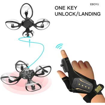EBOYU 2.4 G Pirštinės Kontrolės Interaktyvus RC Drone w/ Alitude Paspaudę Gestu Kontroliuoti RC Quadcopter Drone Pradedantiesiems