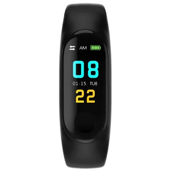 Fitneso apyrankę carcam smart juosta M3 juoda pedometer, širdies ritmo monitorius, IP67, kraujo spaudimas