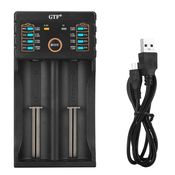GTF GF208 USB Pažangi Baterijų Kroviklis su Galios Banko Funkciją Ni-MH Ličio už 14500 26650 18350 18650 Elementų