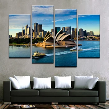Gyvenimo Kambario Sienos Meno Nuotraukas Sydney Opera House, Plakatai, Drobė, Tapyba Kadrų Spausdinimo HD Modulinės Spausdinti Cuadros Apdaila