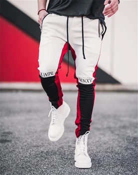 Hip-Hop Streetwear Vyrų Jogger Kratinys Pieštuko Pants Mens Fitneso Kelnės Bėgikų Drabužių Sweatpants Kelnės Spalvos Bloką HH38