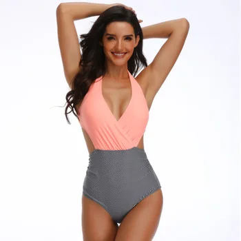 Integruotas Seksualus Bikini didelio elastingumo patvarus, vientisas maudymosi kostiumėlis įvairių spalvų spausdinta bikini su krūtinės mygtukai be underwire