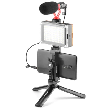 Išmanusis telefonas, Vaizdo Rinkiniai su Shotgun Microphone Led Šviesos Vlog Įrenginys Trikojo Šalto Batų Kalno 