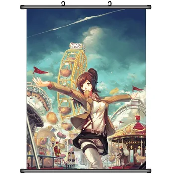 Japonijos Dekoratyvinės Nuotrauką Anime Ataka Titan Shingeki no Kyojin Erwin Smith Mikasa & Eren Jaeger Namų Dekoro Sienos Pažymėkite Plakatas