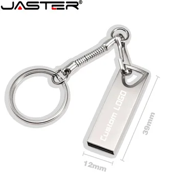 JATESR Metalen Mini USB Flas64GB 32GB 16GB 8GB 4GB Pen Ratai Pendrive Vandeniui Sidabro U Disko Memoria Cel USB atmintinė Dovanų Stick