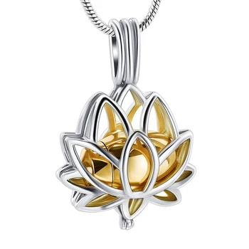 K008 Kremavimo Papuošalai Pelenų Lotus Flower Pendant Apranga Nerūdijančio Plieno Atmintį Atminimo Balsuokite Karoliai už Pelenų
