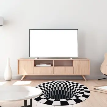Kambarį Słomianka Arbatos Stalo trimatis Sofa Iliuzija Kilimų Namų Puošybai 3D Black&White Stereo Vizija Kilimėlis