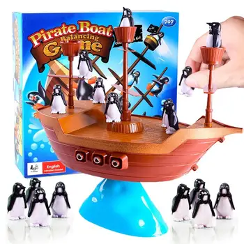 Kūrybos Piratu Laivu Pingvinai Balansavimo Žaidimas Interaktyvus Pusiausvyrą Žaidimas Vaikams Mokytis Švietimo Žaislas Vaikams Stalo Patalpų Žaislai