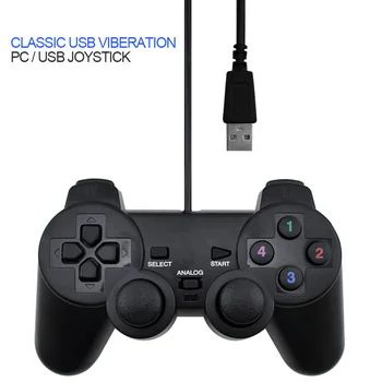 Laidinio Žaidimų Valdiklis Žaidimų Joypad Kreiptuką USB Gamepad For PC Nešiojamas Vibracijos Gamepad su Analoginės Lazdelės ir dviguba Vibracija
