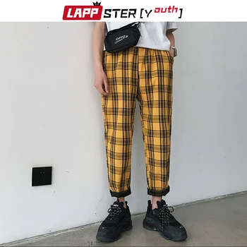 LAPPSTER-Jaunimo Streetwear Juodas Pledas Kelnės Vyrams Poilsiu 