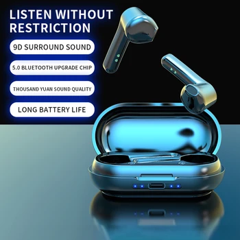 LB-20 TWS pirštų Atspaudų Touch Belaidės Ausinės Bluetooth5.0, 3D Stereo Dual-Mic Triukšmas atšaukimas ausinės Stipraus Erdvinio Garso