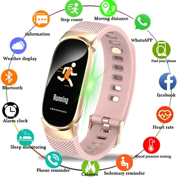 LIGE Naujas Smart Watch Moterų IP68 Smart apyrankę Širdies ritmo Miego Stebėti Informacijos telefonu Priminimas Smart Sporto Smart Grupė Vyrų,+Box